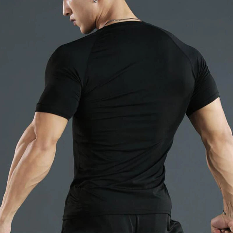 Men Running Compression T-shirt Short Sleeve Sport Tees Gym Fitness Sweatshirt Male Jogging Tracksuit Homme Athletic Shirt Tops