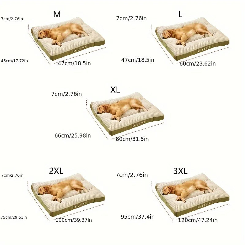 Warm Pet Dog Bed Winter Warm Dog Sleeping Mat Corduroy Pet Mat for Small Medium Large Dogs Soft Removable Bed Pet Supplies