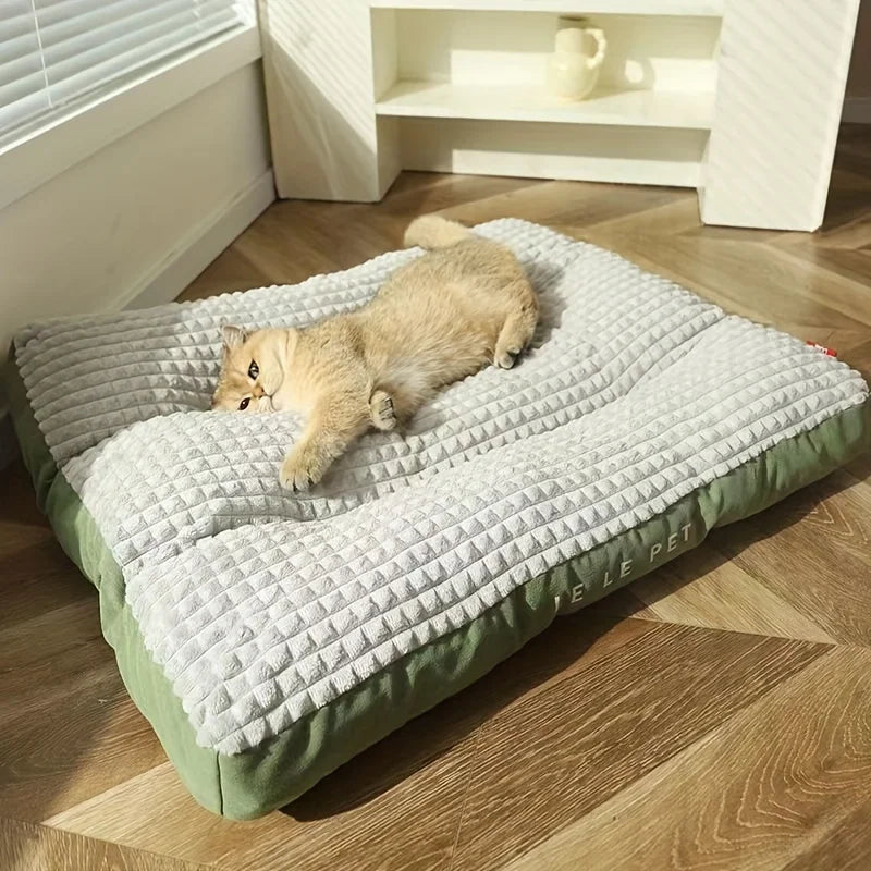 Warm Pet Dog Bed Winter Warm Dog Sleeping Mat Corduroy Pet Mat for Small Medium Large Dogs Soft Removable Bed Pet Supplies